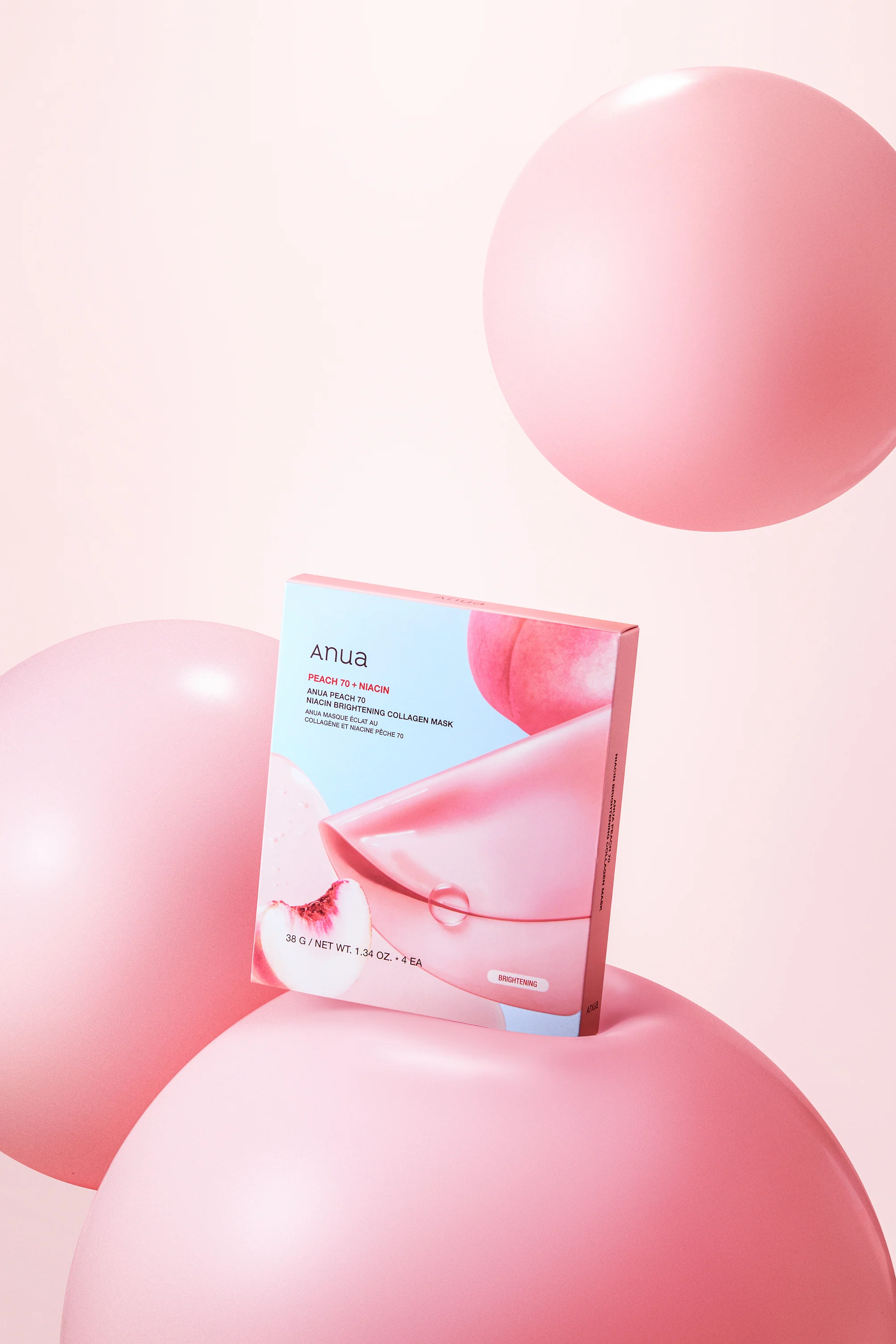 Peach 70 Niacin Brightening Collagen Mask (4 pcs) - Image 2