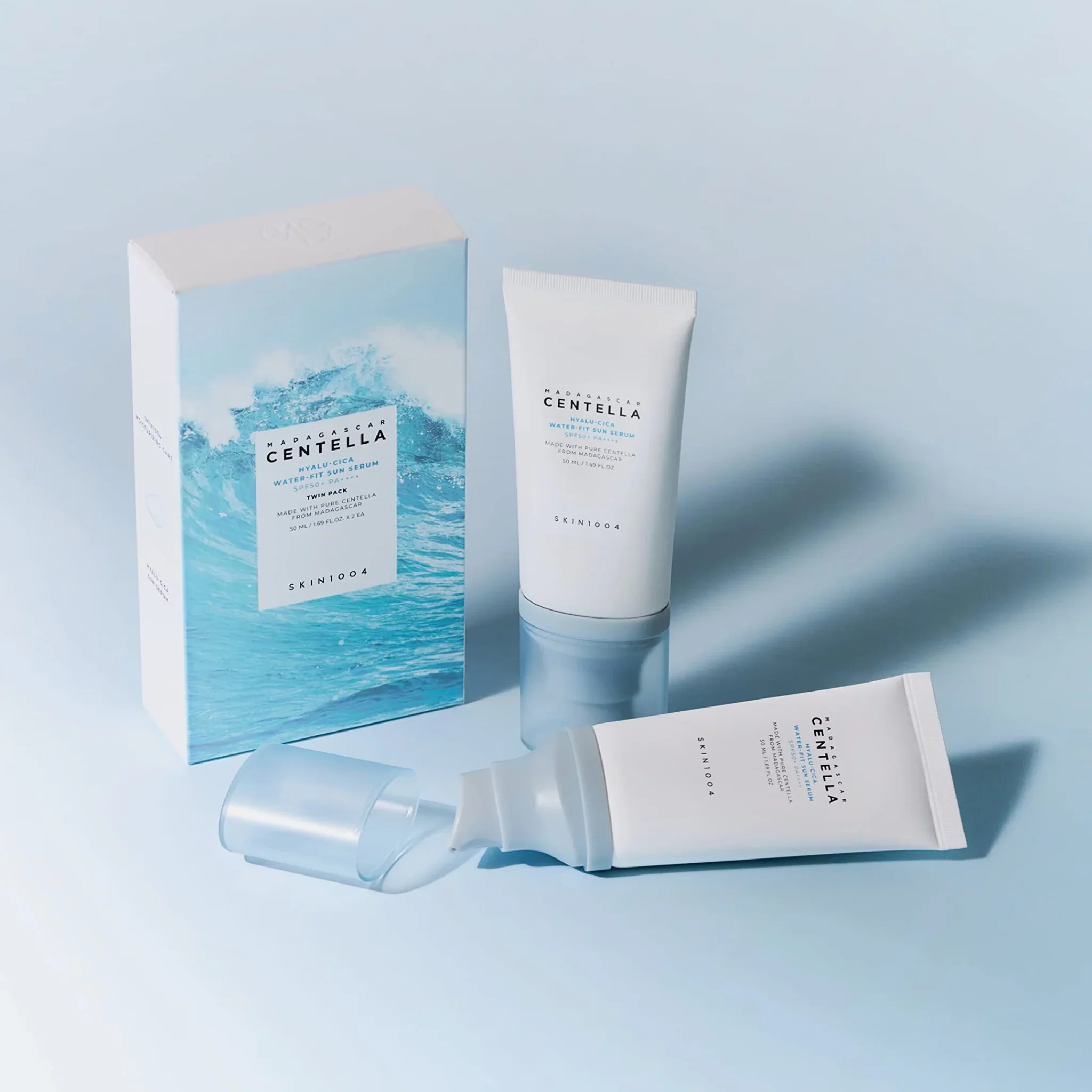 Twin Pack Madagascar Centella Hyalu-Cica Water-Fit Sun Serum SPF50+ PA++++ (2 products) - Image 2